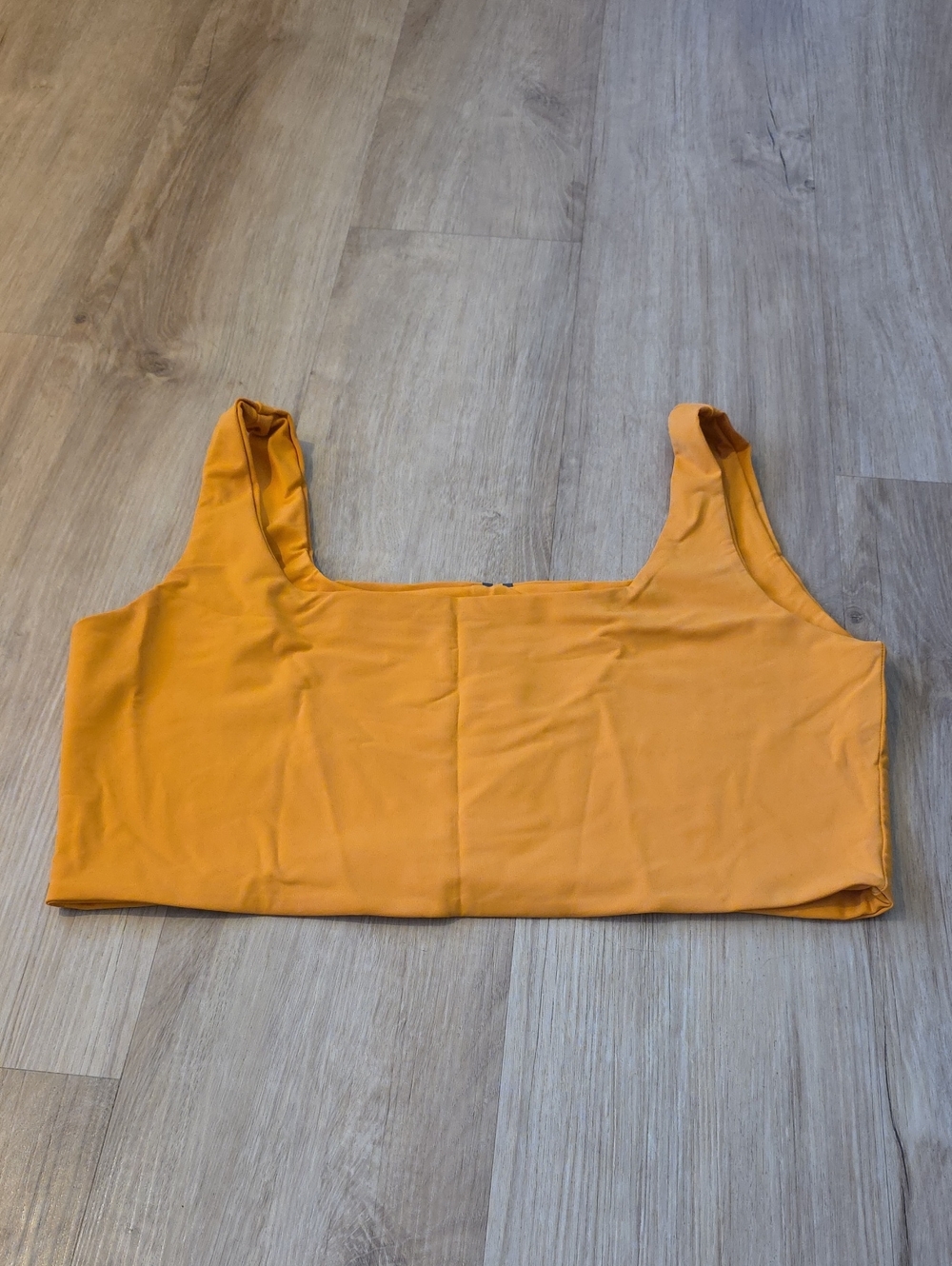 Square Neck Crop Tank Top in Mustard